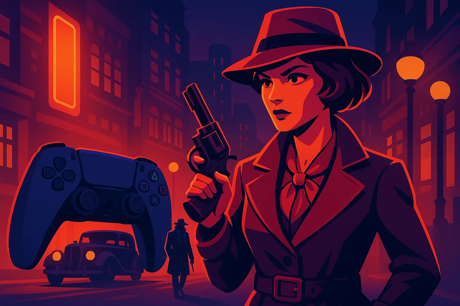 Rhapsody in Scarlet é revelado para PS5 com clima noir dos anos 1920