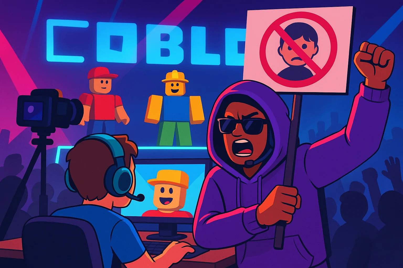 YouTuber invade palco da Roblox para protestar por segurança infantil